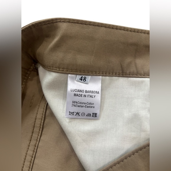 NWOT LUCIANO BARBERA Khaki COTTON Blend CHINO Pants Trousers EU-48 W-30" - Picture 5 of 10